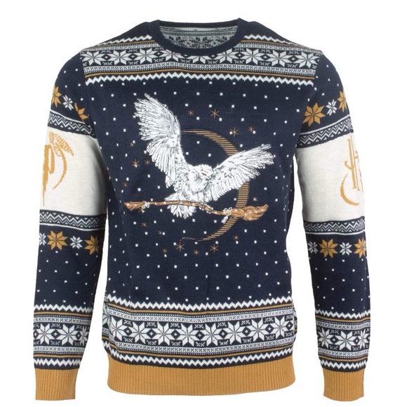 Numskull Harry Potter Hedwig Knitted Christmas Sweater Unisex 2XL XXL - Picture 1 of 12